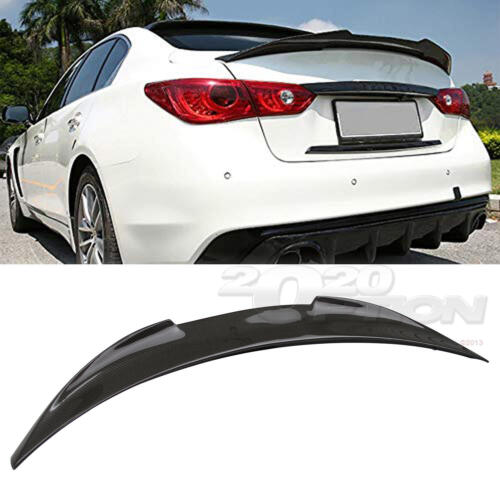 REAL CARBON FIBER PSM STYLE TRUNK SPOILER WING LIP For 14-23 INFINITI Q50