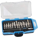 TC Sporline KU-10001: 16 Piece Hobby Knife Set - Precision Pen Craft Knives with Art Utility Razor Blades for Crafting and DIY Projects