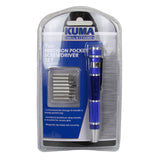 TC Sportline KU-20005 8-in-1 Precision Pocket Screwdriver Set, Phillips & Slotted, Multipurpose Aluminum Handle Pen Tool Kit