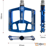 OMC MTB Lightweight Extruded Aluminum Alloy Pedals Mountain Bike Pedals 3 Bearing Non-Slip Bicycle Platform Pedals for BMX MTB 9/16"