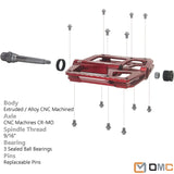 OMC MTB Lightweight Extruded Aluminum Alloy Pedals Mountain Bike Pedals 3 Bearing Non-Slip Bicycle Platform Pedals for BMX MTB 9/16"