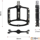 OMC MTB Extruded Aluminum Alloy Lightweight Pedals Mountain Bike Pedals 3 Bearing Non-Slip Bicycle Platform Pedals for BMX MTB 9/16"