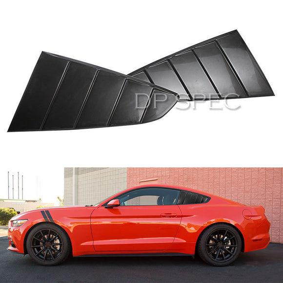 For 2015-2017 Mustang GT V6 Black Quarter 1/4 Side Window Louver Scoop Cover