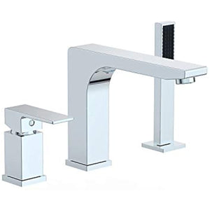 Ultra Faucets Icon Collection Roman Tub Faucet with Hand Shower, Rough-In Valve Included (Chrome)