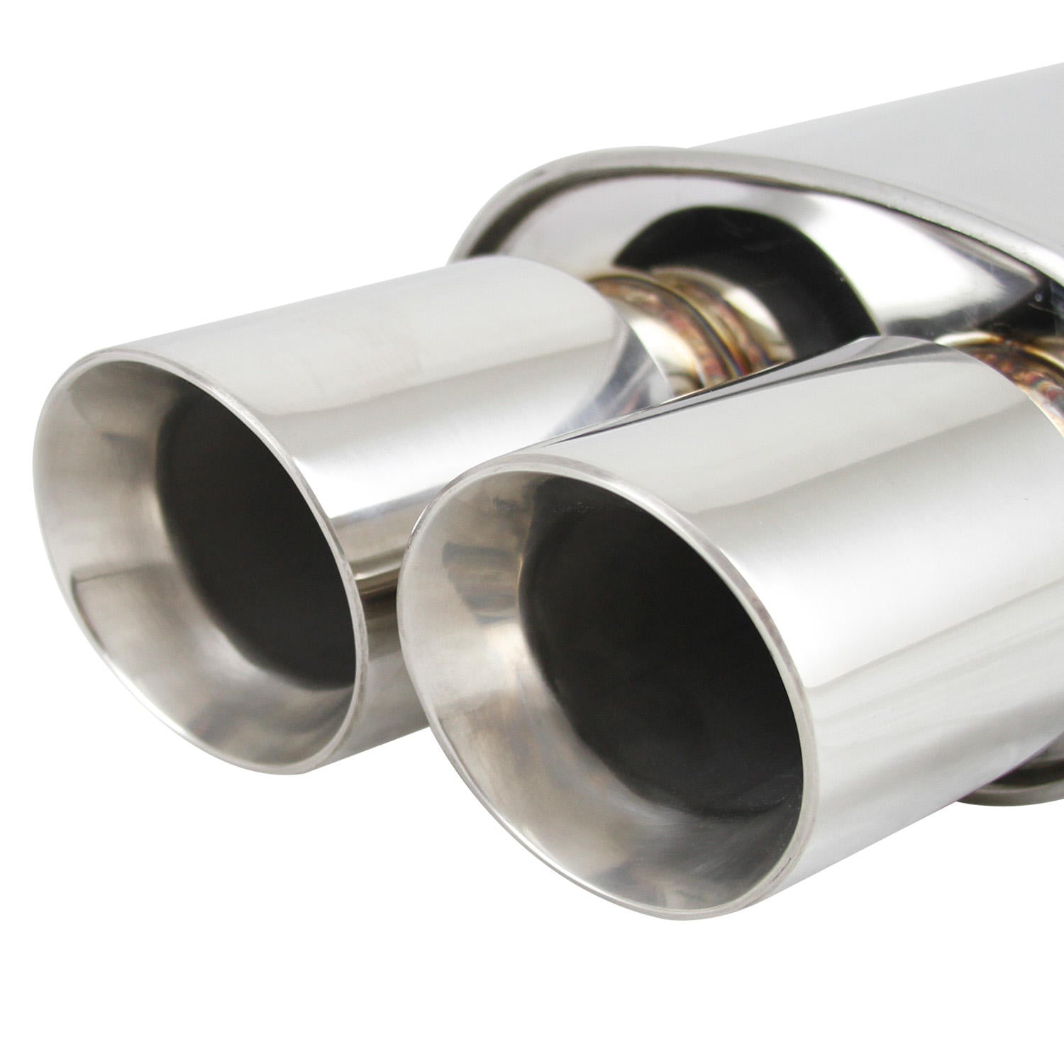 SPUNLOCKED EXHAUST MUFFLER CAP DOUBLE WALL DUAL SLANT TIP