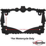 TC Sportline LPF248-BK 3D Handle Bar and Indian Chief Style Zinc Metal Matte Black Finished Motorcycle License Plate Frame