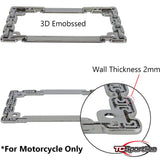 TC Sportline LPF252-C 3D Chain Style Zinc Metal Chrome Finished Motorcycle License Plate Frame