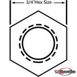 TC Sportline WH-LN1212138BK20, 20 pcs Black Bulge Acorn Wheel Lug Nuts 12x1.25 Closed End 1.38" Tall 3/4" Hex