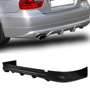 TC Sportline BO-BM90062443 T-AC PU Polyurethane Rear Bumper Lip Spoiler for 2006-2008 BMW E90 3-Series Sedan